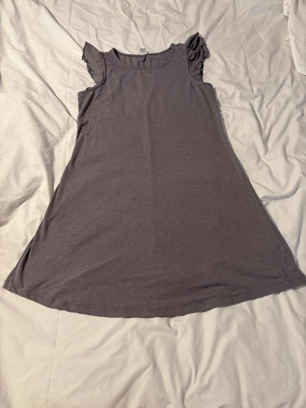 Woman’s Ruffle Sleeve Swing Dress - Gray